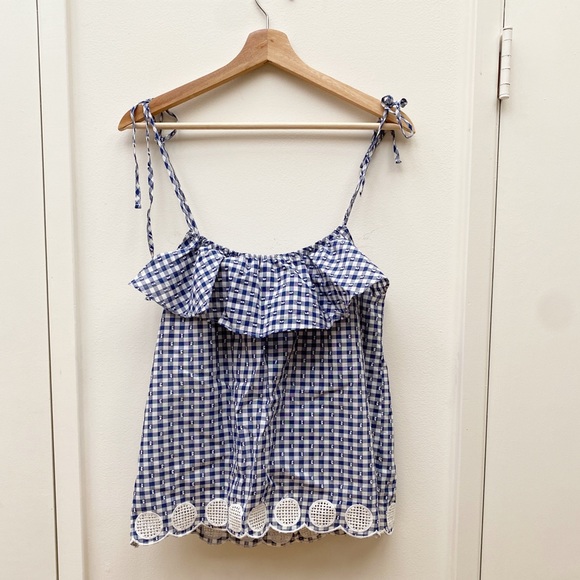 J.CREW Gingham Sleeveless Tie Top - Picture 5 of 11